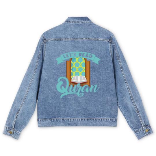 Discover Let´s Read Quran Mosque Islam Allah Prayer Gift Men's Denim Jackets