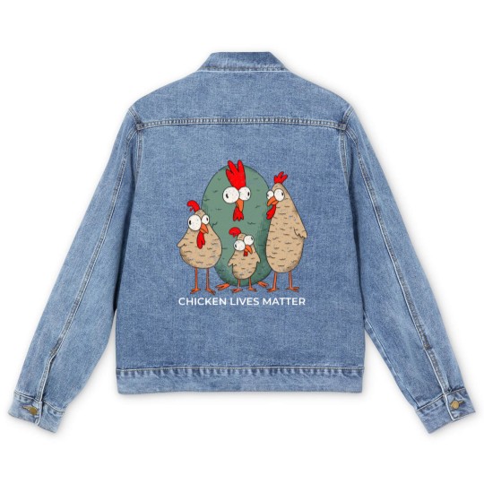 Discover CHICKEN LIVES MATTER Men's Denim Jackets
