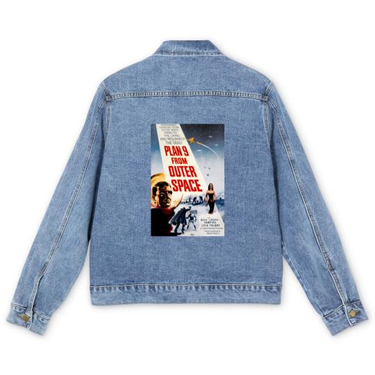Discover Plan 9 From Outer Space, Retro Space Movie Poster Art Men's Denim Jackets,  Cult Classic Men's Denim Jackets,  Sci-Fi Art, Vintage   Graphic Men's Denim Jackets, Horror Movie Print