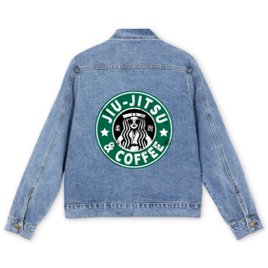 Discover JIU JITSU AND COFFEE - FUNNY BRAZILIAN JIU JITSU - Jiu Jitsu - Men's Denim Jackets