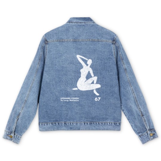 Discover Leonard Cohen / Minimalist Artwork Design - Leonard Cohen - Men's Denim Jackets