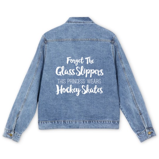 Discover Ice Hockey Girl forget glass slipper princess Men's Denim Jackets