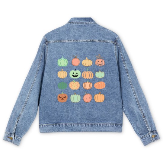 Discover Funny Pumpkins Men's Denim Jackets
