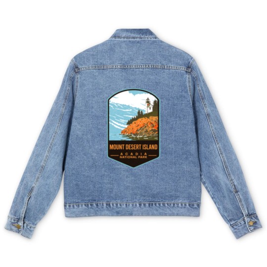 Discover Mount Desert Island Acadia National Park Men's Denim Jackets
