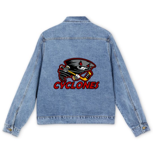 Discover Cyclones Hockey Logo - Cyclones Hockey - Men's Denim Jackets