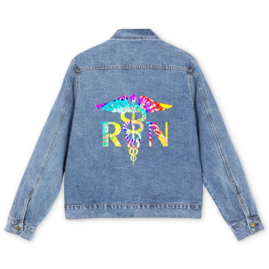 Discover Lovely Rn Registered Nurse Tie Dye Lovely Rn Registered Nurse Tie Dye Men's Denim Jackets