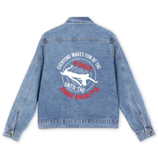Discover Zombie Men's Denim Jackets "Everyone Makes Fun Of The Redneck Men's Denim Jackets