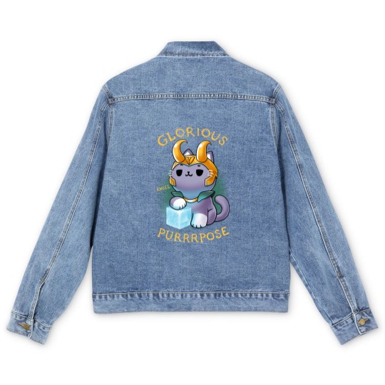 Discover Glorious Purrrpose - Loki cat variant - Kneel - Loki Cat - Men's Denim Jackets