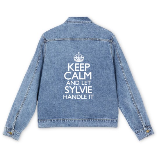 Discover Keep Calm Sylvie Name First Last Family Funny Men's Denim Jackets