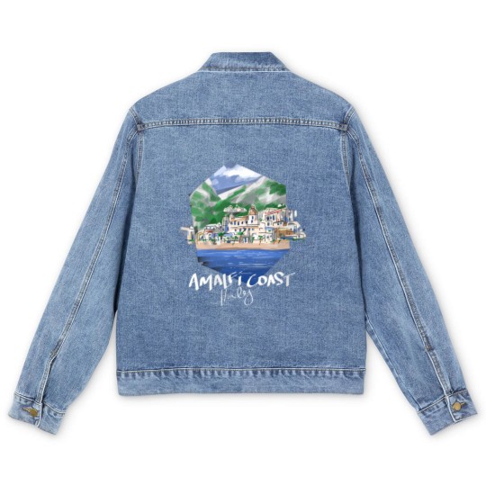 Discover Amalfi Coast Italy Best Place Travel Destination V Men's Denim Jackets