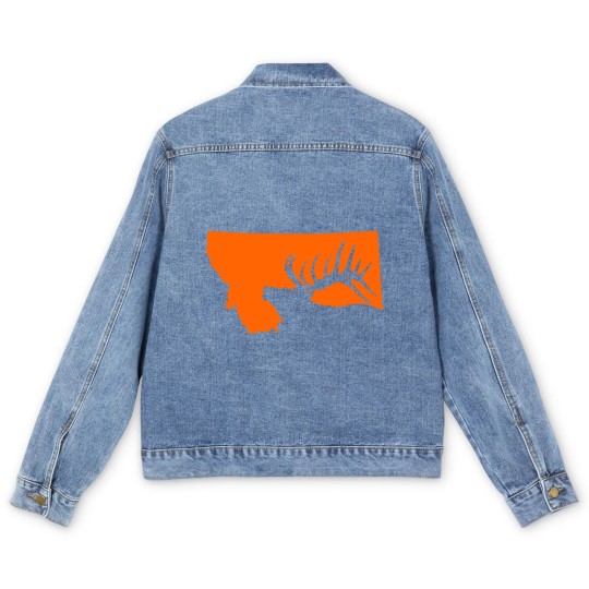 Discover Montana Elk Hunting Men's Denim Jackets