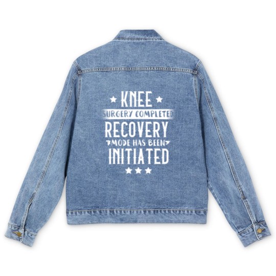 Discover Knee Surgery Completed Recovery Mode Men's Denim Jackets Gift Rehab Men's Denim Jackets Men's Denim Jackets
