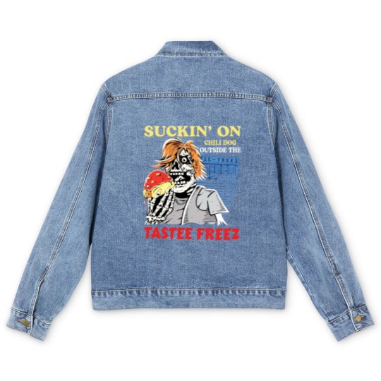 Discover Suckin’ on chili dog outside the tastee freez Men's Denim Jackets