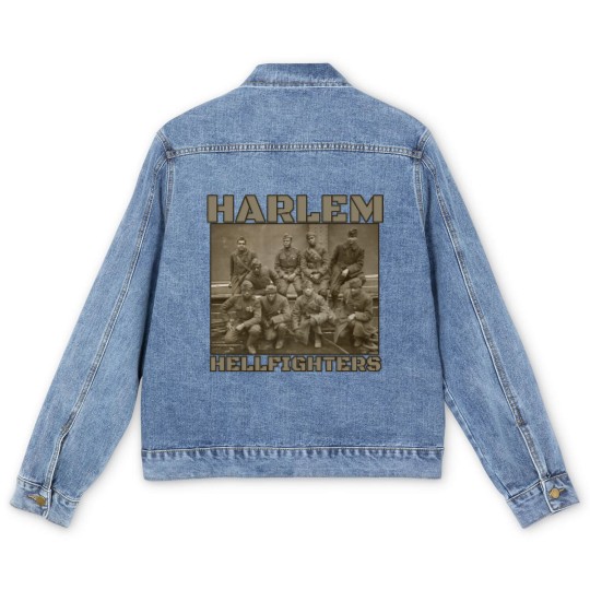 Discover Black Military History USA Black History Harlem Hellfighters Men's Denim Jackets