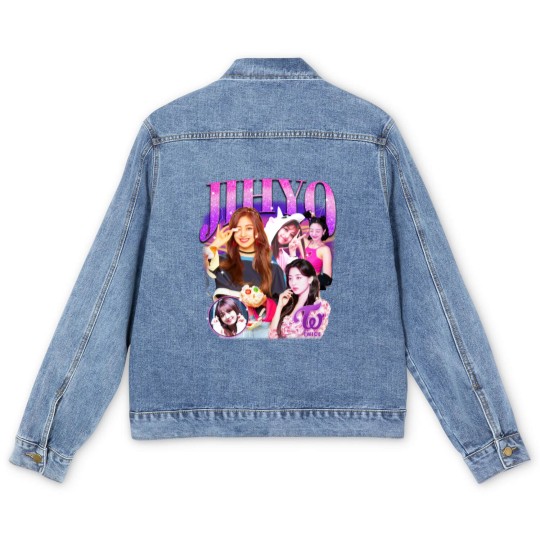 Discover Twice Jihyo Retro Bootleg Men's Denim Jackets - Twice Men's Denim Jackets - Kpop Men's Denim Jackets - Kpop Merch