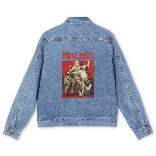 Discover Vintage Retro Red Hot Chili Peppers Concert Graphic Men's Denim Jackets, Red Hot Chili Peppers Men's Denim Jackets