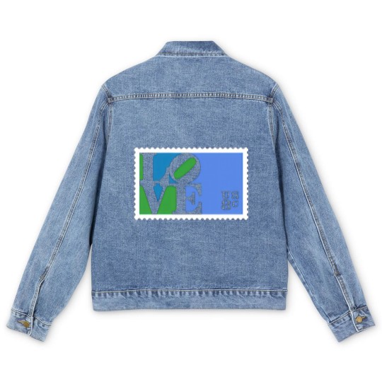 Discover Love Stamp Stencil (Robert Indiana) - Love - Men's Denim Jackets