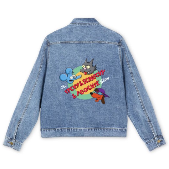 Discover The Itchy Scratchy Poochie Show Men's Denim Jackets
