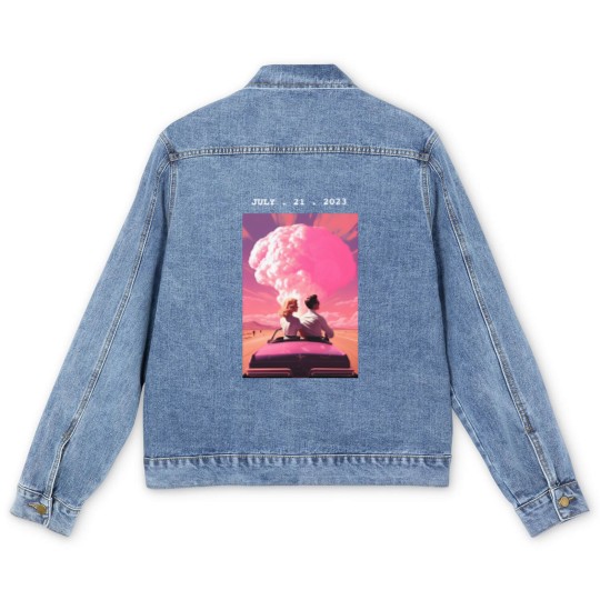 Discover Barbenheimer Barbie Movie Oppenheimer Men's Denim Jackets, The Ultimate Double Feature