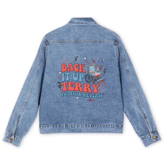 Discover Back It Up Terry Put It In Reverse Men's Denim Jackets, Fourth of July Men's Denim Jackets