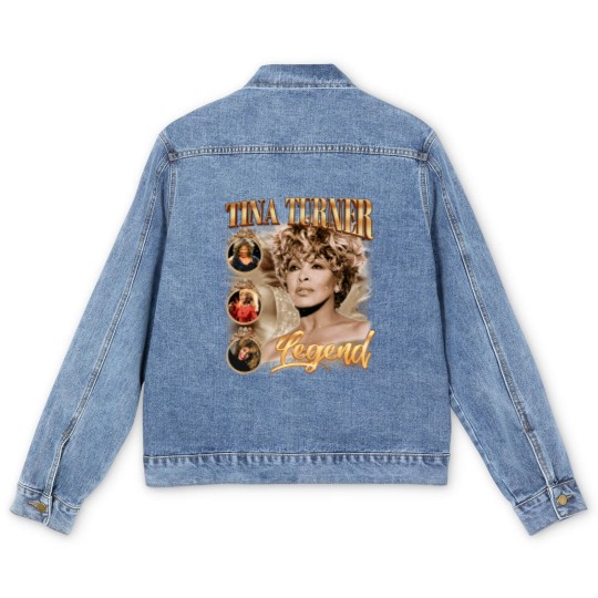 Discover Tina Turner Legend Music Men's Denim Jackets, R.I.P 1939-2023 Tina Turner Rock Retro Vintage Men's Denim Jackets