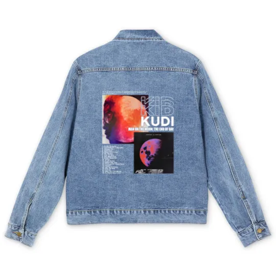 Discover Kid Cudi Rap Men's Denim Jackets, Man On The Moon 1 Rapper 90s