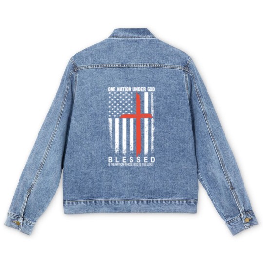 Discover One nation under god blessed is the nation whose Men's Denim Jackets