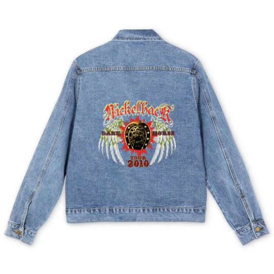 Discover Best rock band Nickelback news logos, Nickelback Logo Tour 2010 Men's Denim Jackets