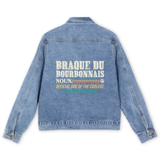 Discover Braque Du Bourbonnais T- Men's Denim Jackets  Dog Of The Coolest People Braque du Bourbonnais T- Men's Denim Jackets Men's Denim Jackets