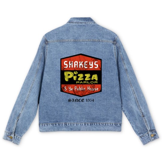 Discover Pizza Men's Denim Jackets, Shakeys (vintage) Essential Men's Denim Jackets, Shakeys Pizza Unisex Heavy Cotton Men's Denim Jackets