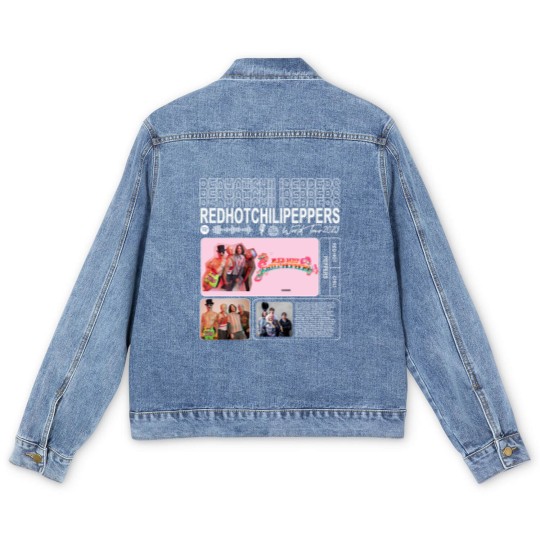 Discover Red Hot Chili Peppers Music Men's Denim Jackets, World Tour 2023 Men's Denim Jackets, Red Hot Chili Peppers Vintage Retro Gift