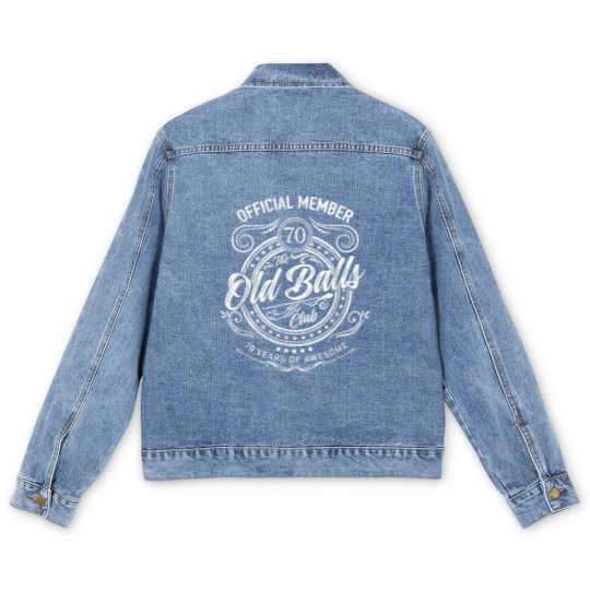 Discover Mens Vintage 1953 70th Birthday Old Balls Club 70 Years Bday Men's Denim Jackets