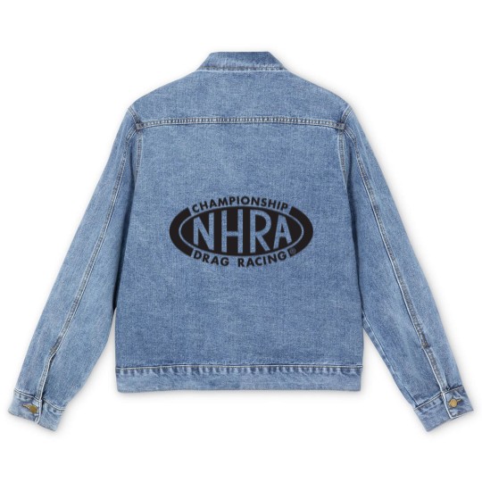 Discover Championship Drag Racing black oval logo Men's Denim Jackets