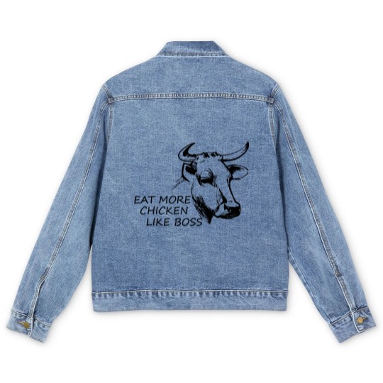 Discover Eat more Chicken like Boss - Eat More Chicken - Men's Denim Jackets