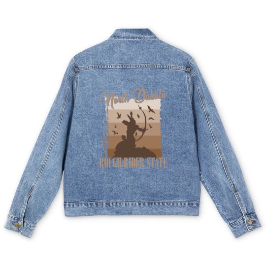 Discover North Dakota usa state gift Men's Denim Jackets