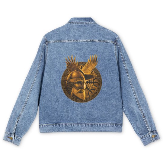 Discover Norse God ODIN & Huginn Raven Men's Men's Denim Jackets