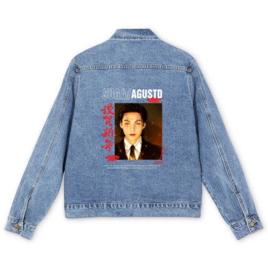 Discover Bts Suga Men's Denim Jackets,AGUSTDshirt,AGUSTDmerch,Bts suga unisex Men's Denim Jackets,Min yoongi Men's Denim Jackets