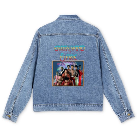 Discover Earth Wind and Fire Vintage Men's Denim Jackets, Earth Wind and Fire Men's Denim Jackets, Earth Wind and Fire 80s Vintage Homage Men's Denim Jackets