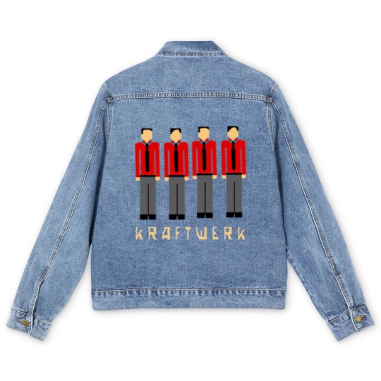 Discover Pixelated Kraftwerk Turquoise Kids Men's Denim Jackets