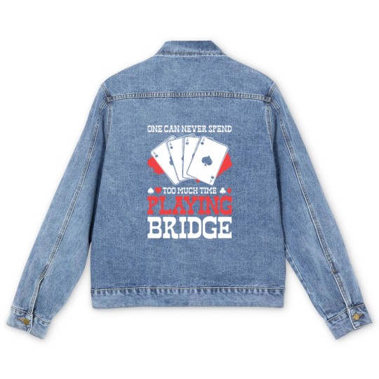 Discover Poker Cards Bridge Gambling Men's Denim Jackets