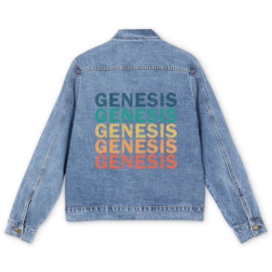 Discover Genesis Name Men's Denim Jackets - Genesis Vintage Retro Name Gift Item Men's Denim Jackets - Genesis - Men's Denim Jackets