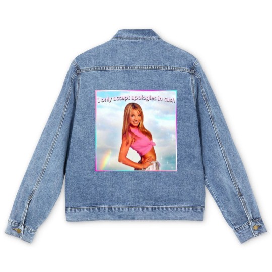 Discover Britney Spears Men's Denim Jackets I Only Accept Apologies in Cash