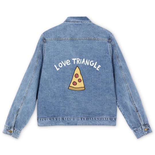 Discover Love Triangle Pizza Crusher Men's Denim Jackets