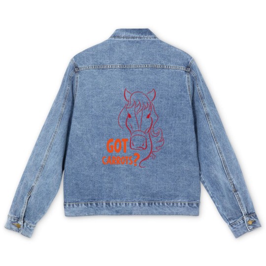Discover Got carrots horse hobby dressage gift sport Men's Denim Jackets