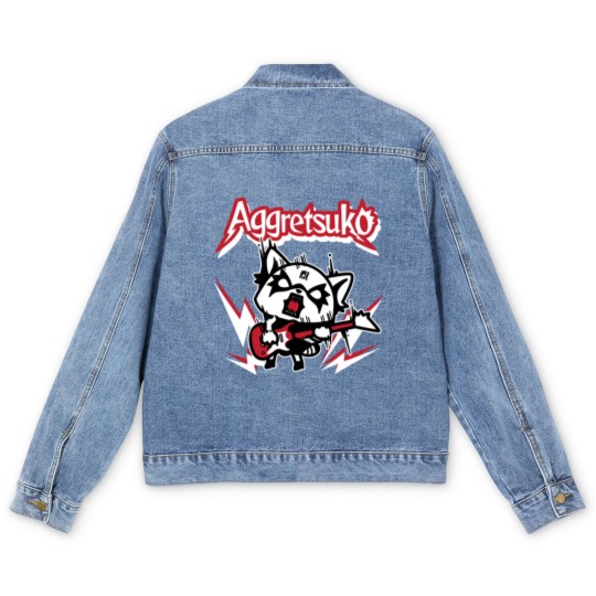 Discover Aggretsuko Rocker Rage Men's Denim Jackets Men's Denim Jackets Men's Denim Jackets