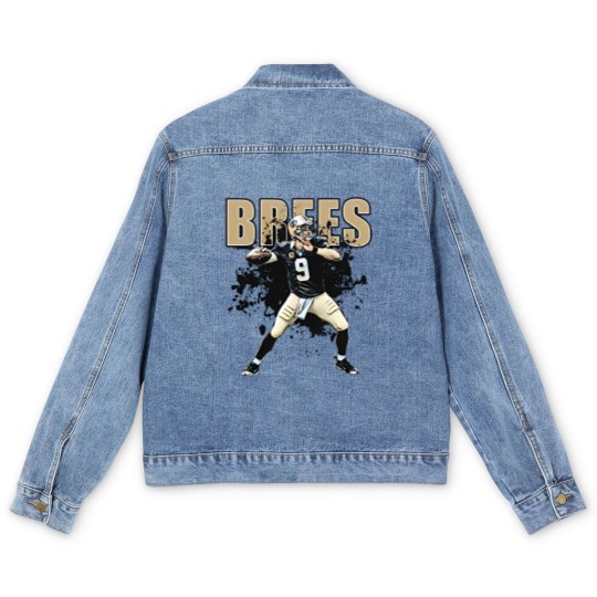 Discover Saints Men's Denim Jackets- drew brees football Men's Denim Jackets