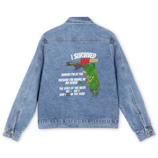 Discover I Survived Hurricane Ian Men's Denim Jackets