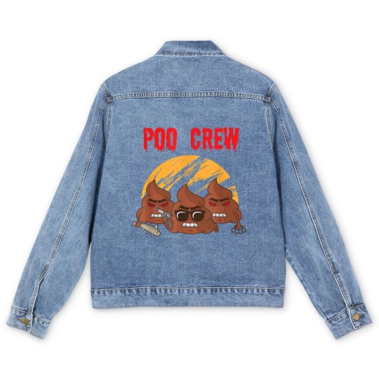 Discover Poop Poo Pile Funny Friends Colleagues Poo Crew Men's Denim Jackets Men's Denim Jackets