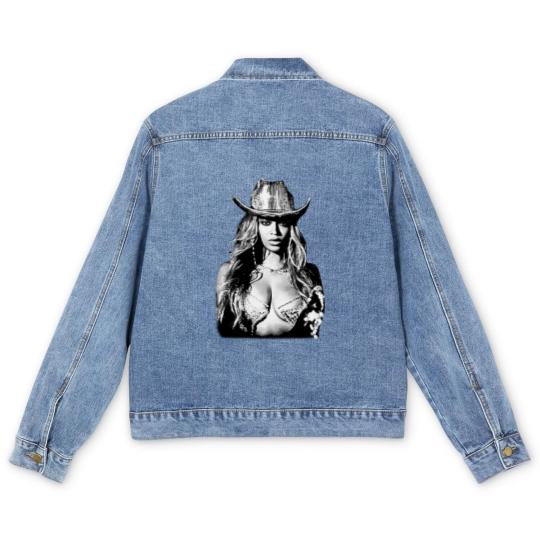 Discover Beyonce Merch Men's Denim Jackets, Beyonce Men's Denim Jackets, Music Men's Denim Jackets, Concert Fan Men's Denim Jackets