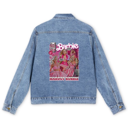 Discover Margot Robbie Barbie  Men's Denim Jackets, Retro Vintage Margot Robbie Men's Denim Jackets